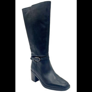 Naturalizer Women's Elliot Wide Calf Knee High Boot Black Leather - Medium
